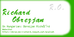 richard obrezjan business card